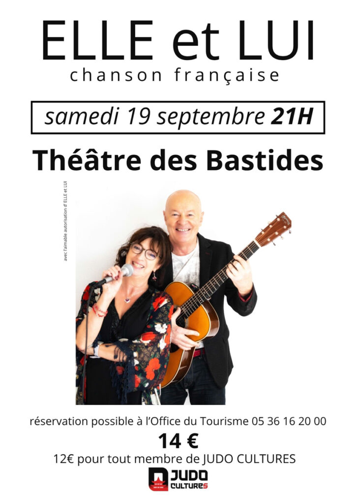 Concert Elle et Lui au théatre des Bastides de Villefranche le 19 septempbre 2026